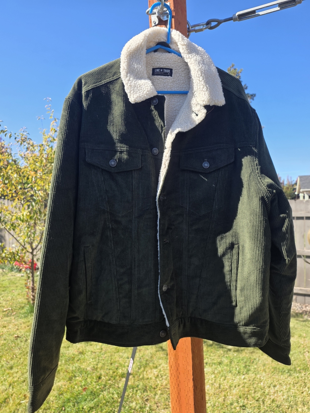 Sherpa-Lined Olive Corduroy Jacket - Lightweight Men’s Shirt Jacket